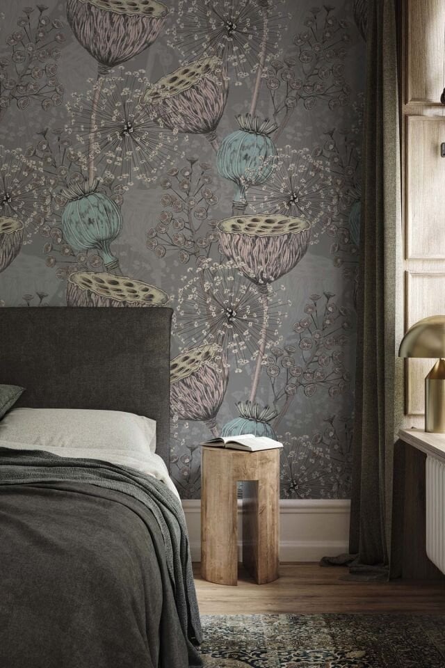 Vintage Dry Flowers Wallpaper