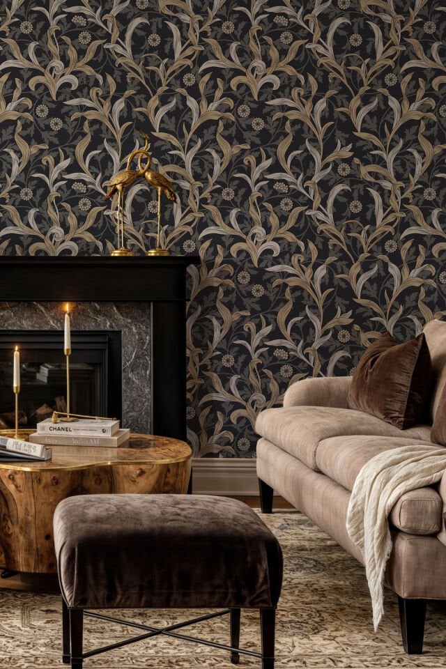 Art Nouveau Floral Wallpaper