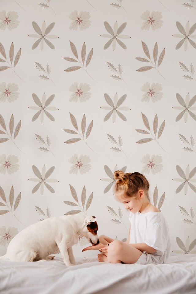 Cute Neutral Flowers Wallpaper