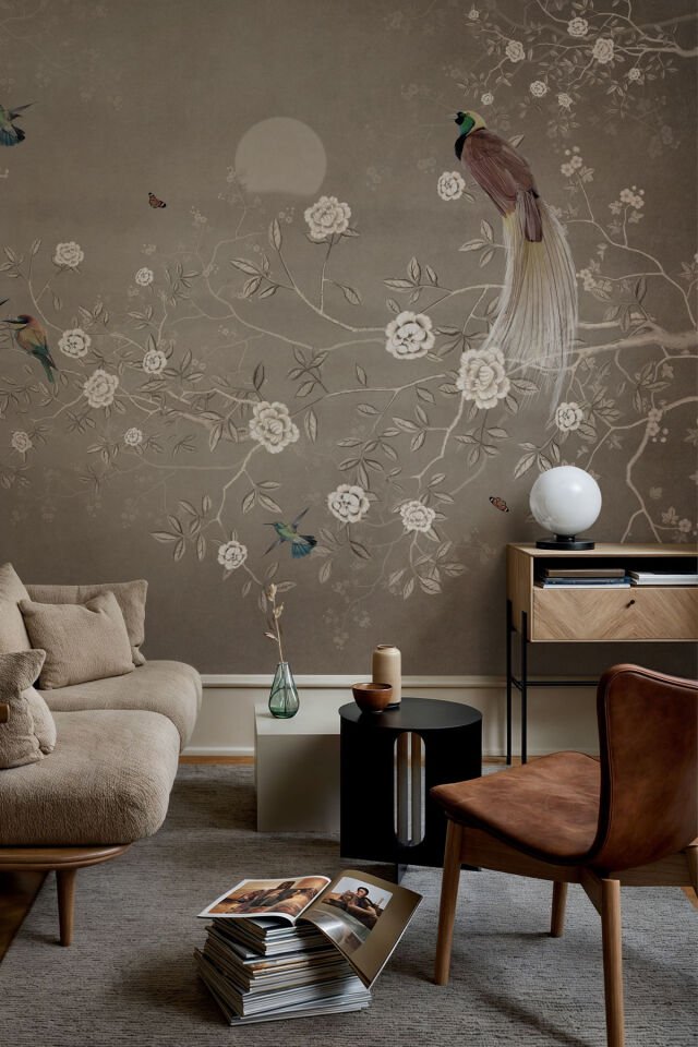 Chinese Birds with Blossom Mural